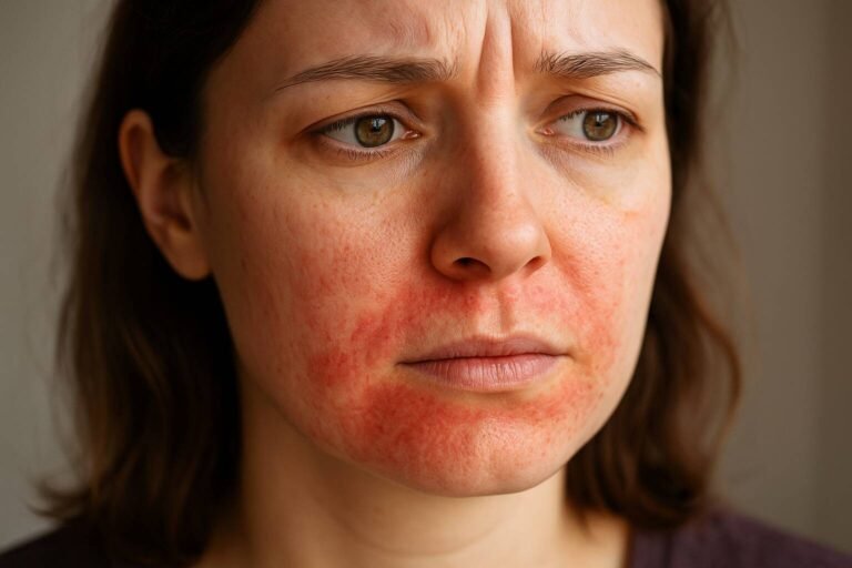Lär dig om perioral dermatit - ett hudtillstånd utlöst av stress som ger utslag runt munnen. Upptäck symtom, behandlingar och stresshanteringsmetoder.