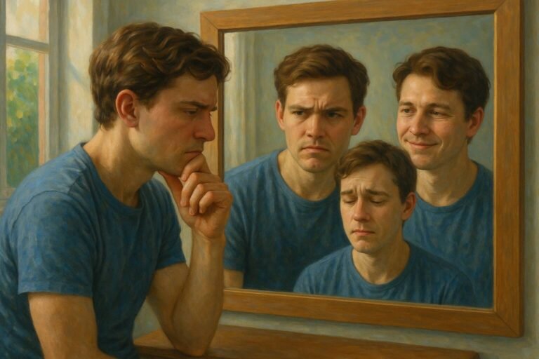 Utforska identitetens filosofiska och psykologiska dimensioner med praktiska verktyg för självutforskning och integration av dina olika jag.